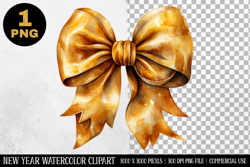 watercolor-gold-bow-clipart-new-year-clipart