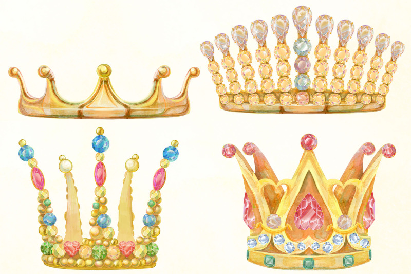 watercolor-golden-crowns-big-set-2