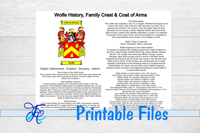 Wolfe History, Family Crest & Coat of Arms By Family Creations ...
