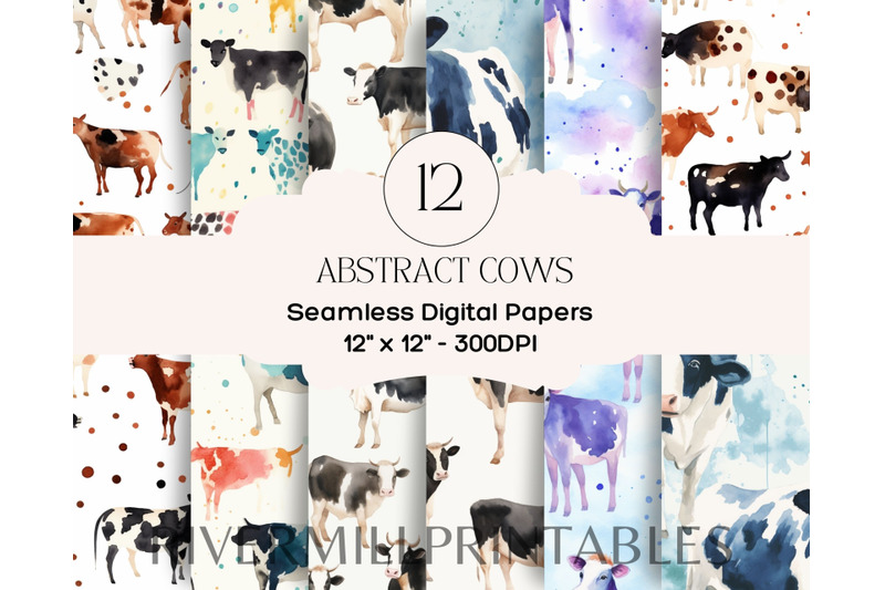 abstract-cows-digital-paper-pack