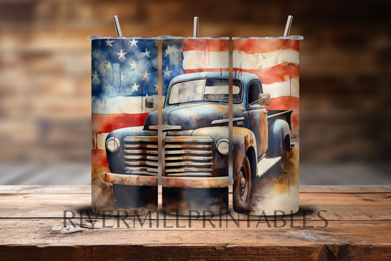 rustic-truck-amp-american-flag-20oz-tumbler-wrap-png