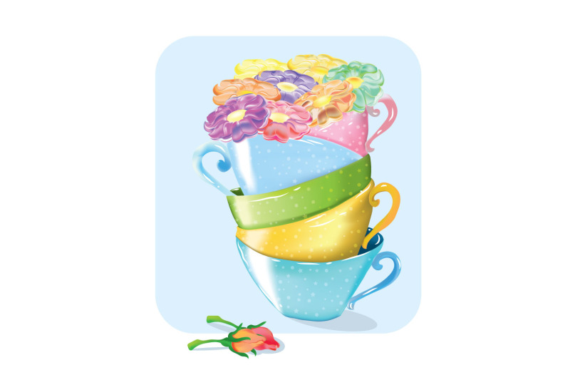 multi-colored-cups-with-flower-details-and-various-other-details