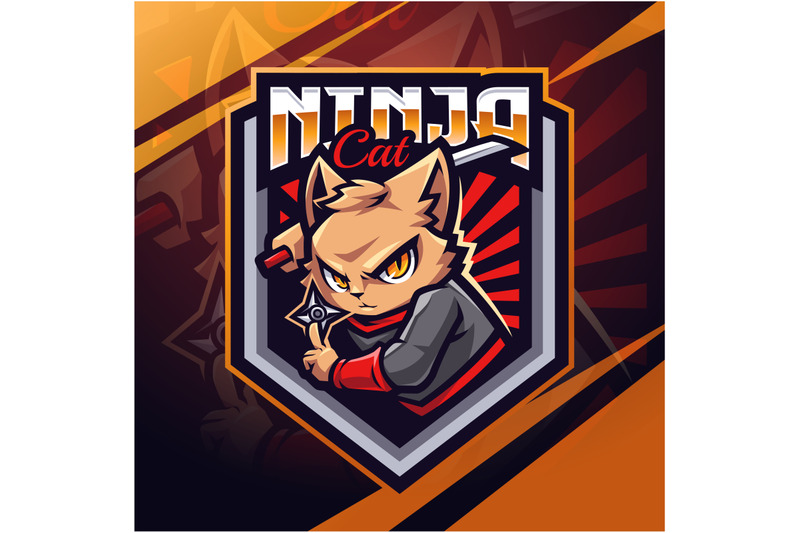 ninja-cat-esport-mascot-logo-design