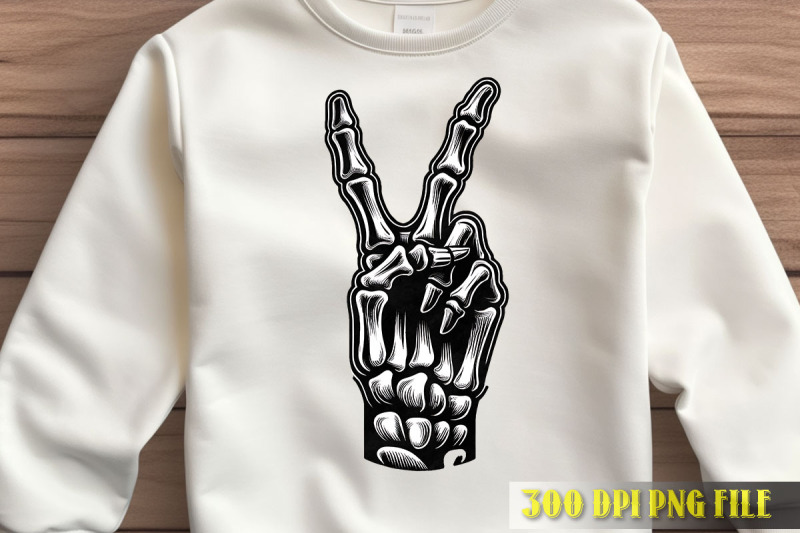 peace-sign-skeleton-hand