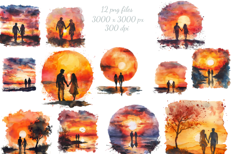 romantic-sunset-valentine-039-s-day-clipart