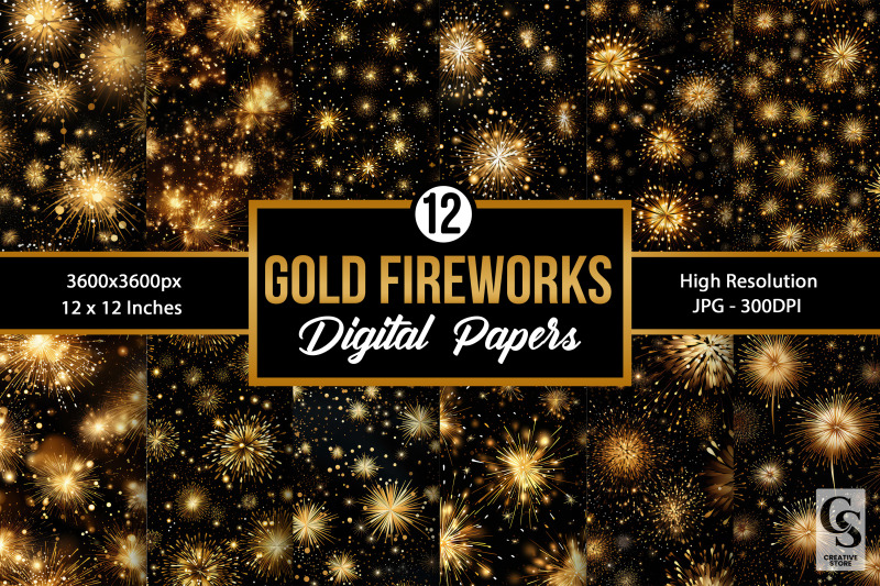 golden-fireworks-pattern-digital-papers