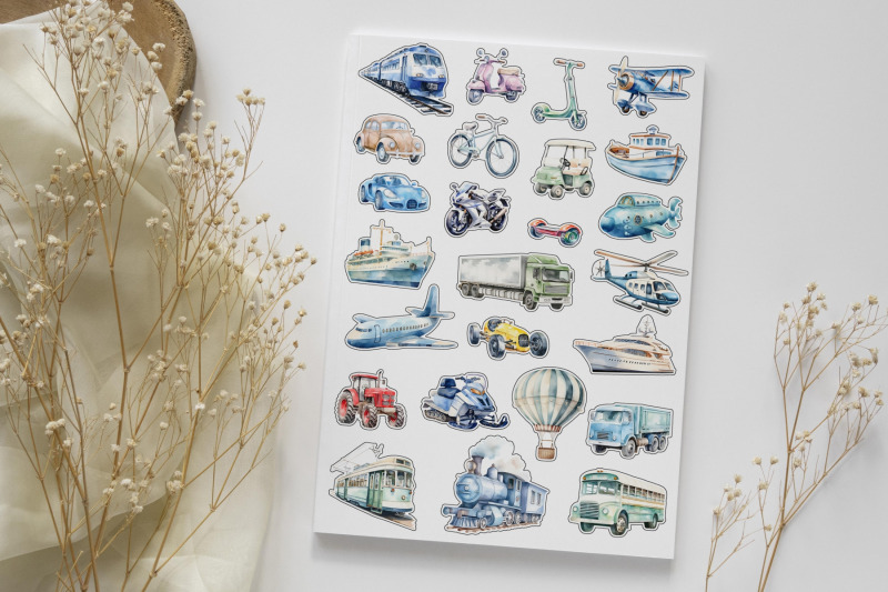 watercolor-transport-stickers-vehicles-print-amp-cut-stickers