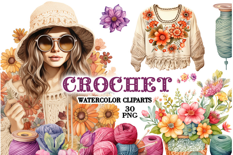 crochet-watercolor-clipart-png