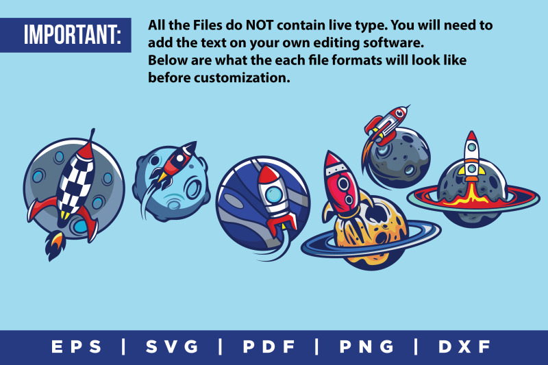 set-of-rocket-and-planet-svg-bundle