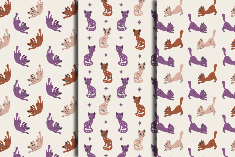 retro-cats-seamless-patterns