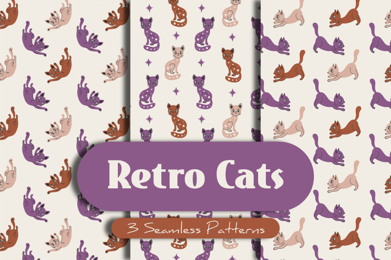 retro-cats-seamless-patterns