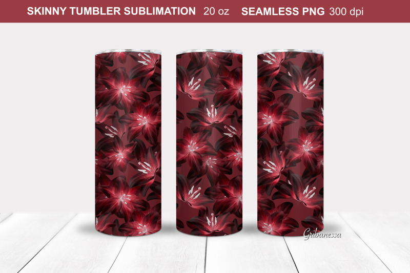 red-lily-flowers-tumbler-wrap-floral-tumbler-sublimation