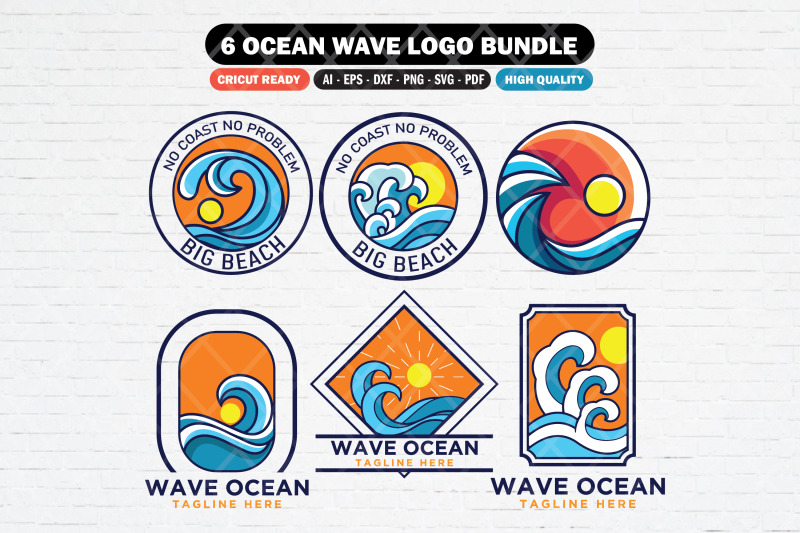 set-of-ocean-wave-logo-clipart-template