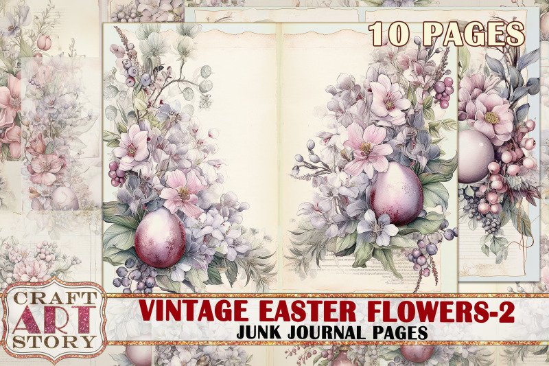 vintage-easter-flowers-2-junk-journal-pages