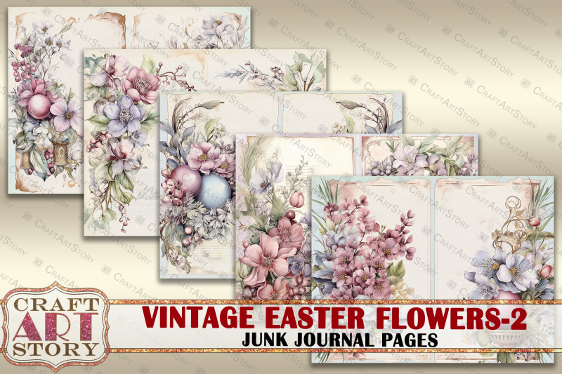 vintage-easter-flowers-2-junk-journal-pages