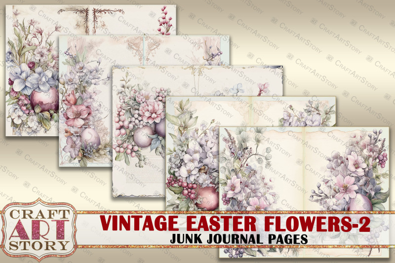 vintage-easter-flowers-2-junk-journal-pages