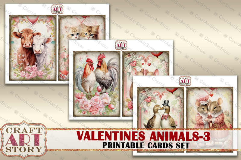 vintage-valentines-animals-printable-cards-set-3-printables