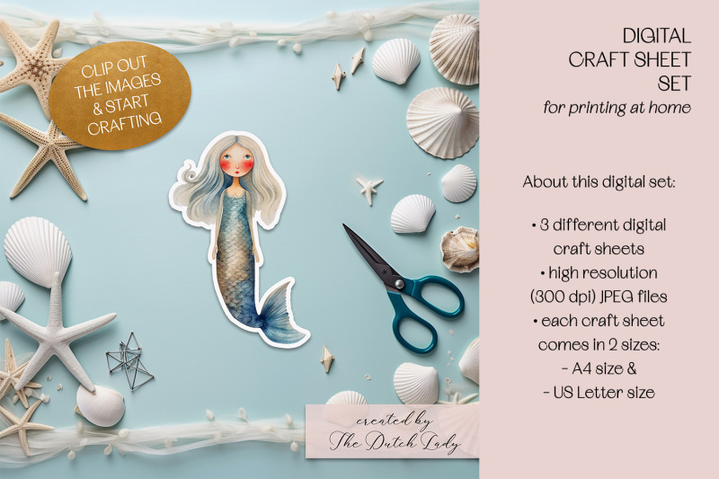 printable-craft-sheets-mermaid-theme