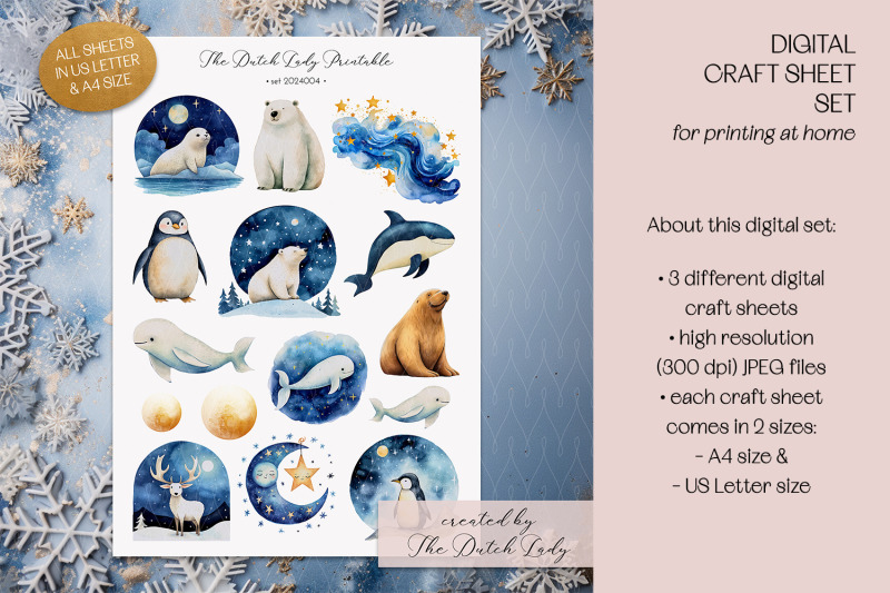 printable-craft-sheets-arctic-animals-theme