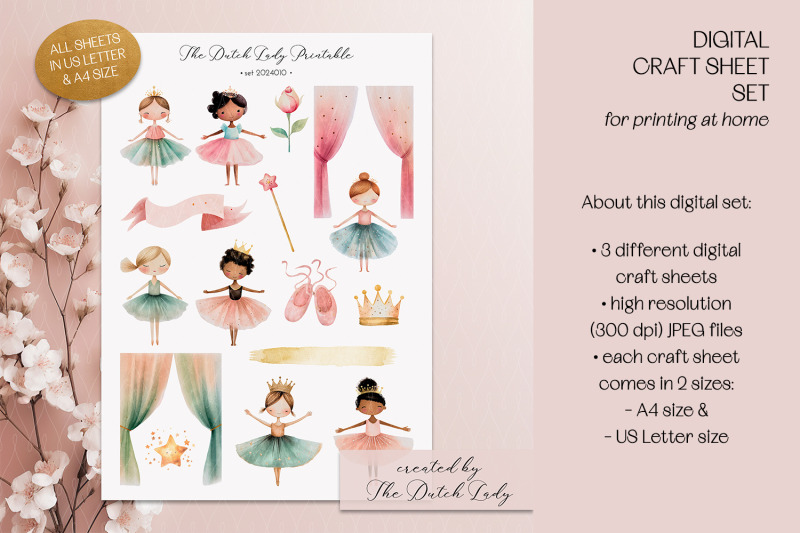 printable-craft-sheets-cute-ballerinas-theme