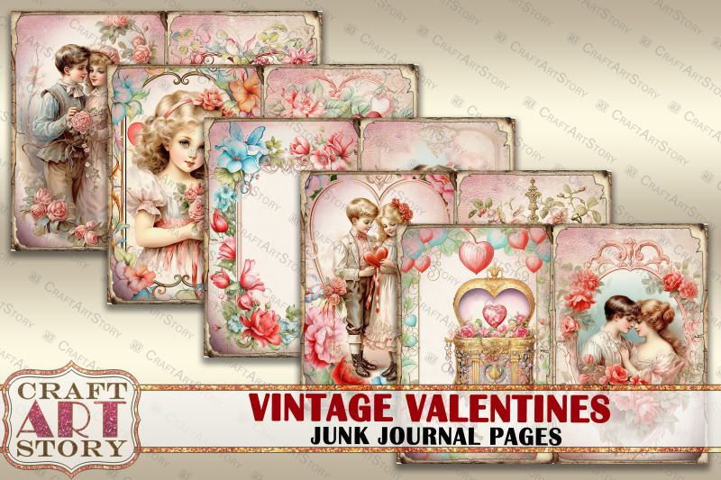 vintage-valentines-junk-journal-kit-printable-scrapbook