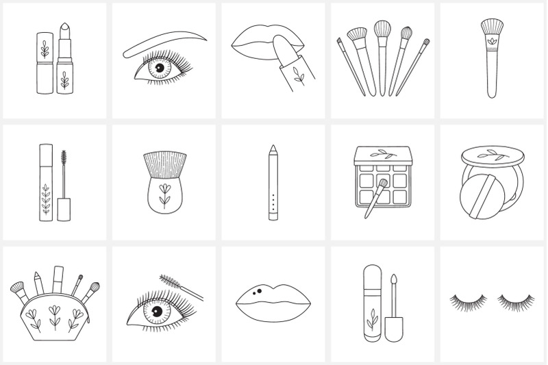 beauty-amp-spa-outline-icon-set