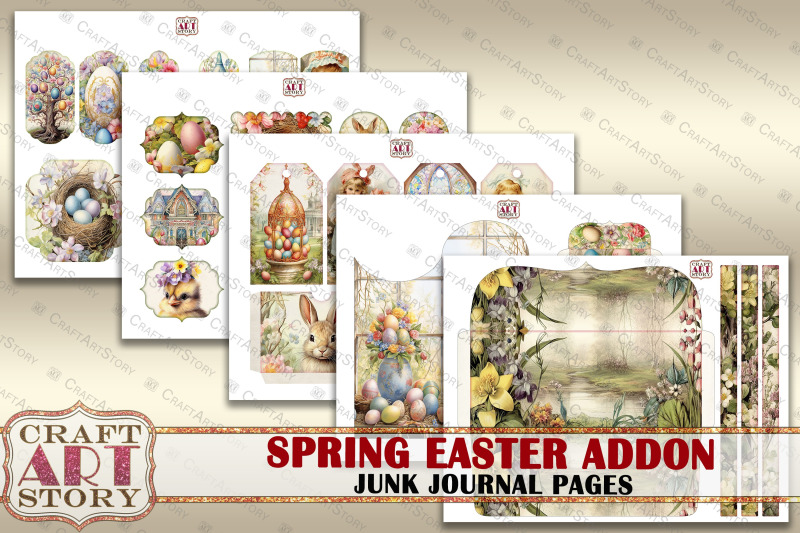 vintage-spring-easter-junk-journal-pages-addon-printables