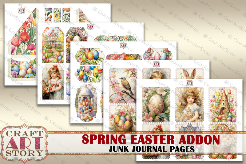 vintage-spring-easter-junk-journal-pages-addon-printables