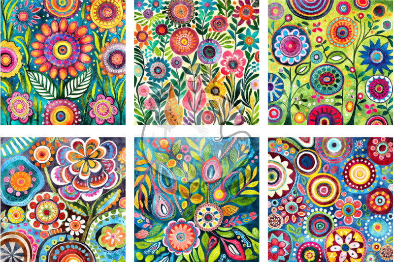 funky-flowers-set-6-transparent-watercolor-pattern-papers