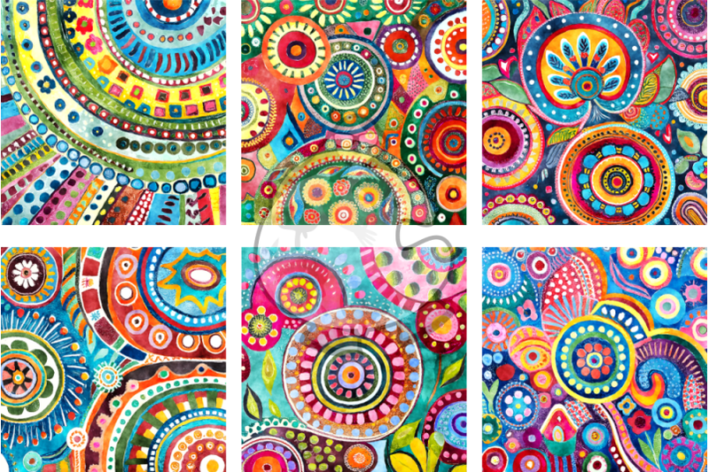 funky-patterns-watercolor-folk-art-boho-designs