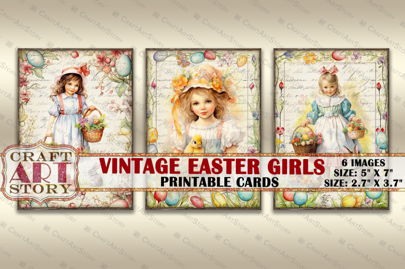 easter-girls-picture-collage-cards-atc-spring-decoupage