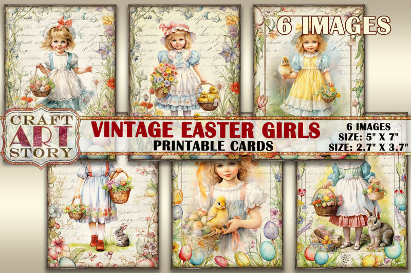 easter-girls-picture-collage-cards-atc-spring-decoupage