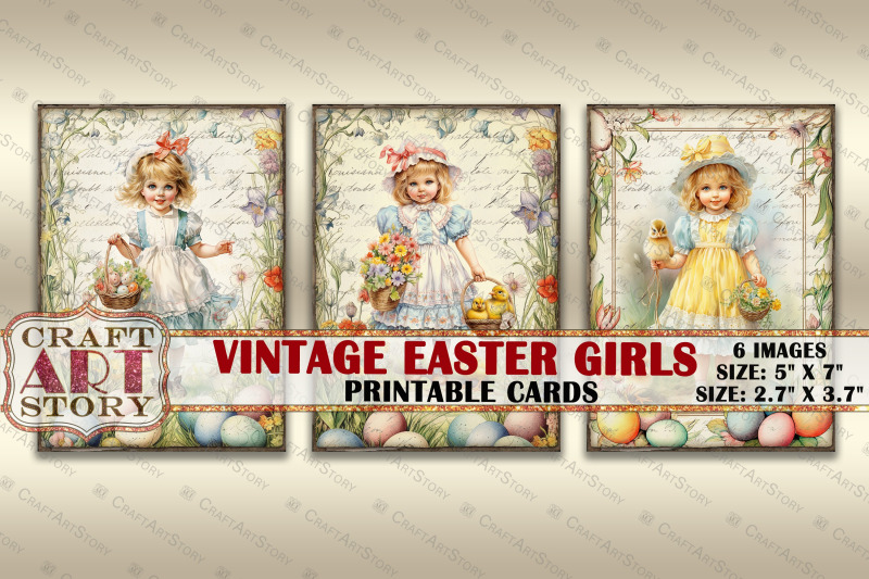 easter-girls-picture-collage-cards-atc-spring-decoupage