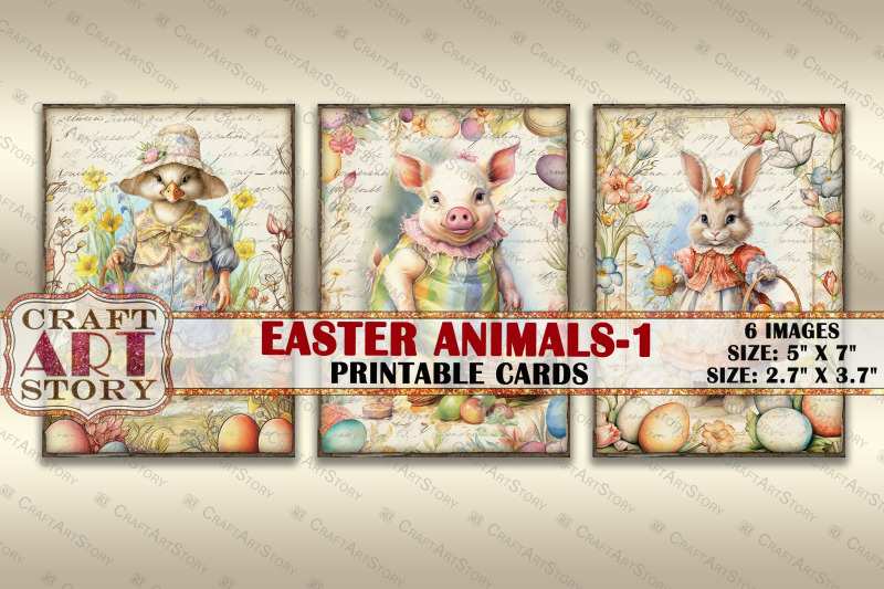 easter-animals-1-picture-collage-cards-atc-spring