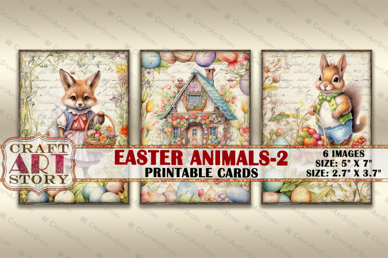 easter-animals-2-picture-collage-cards-atc-spring