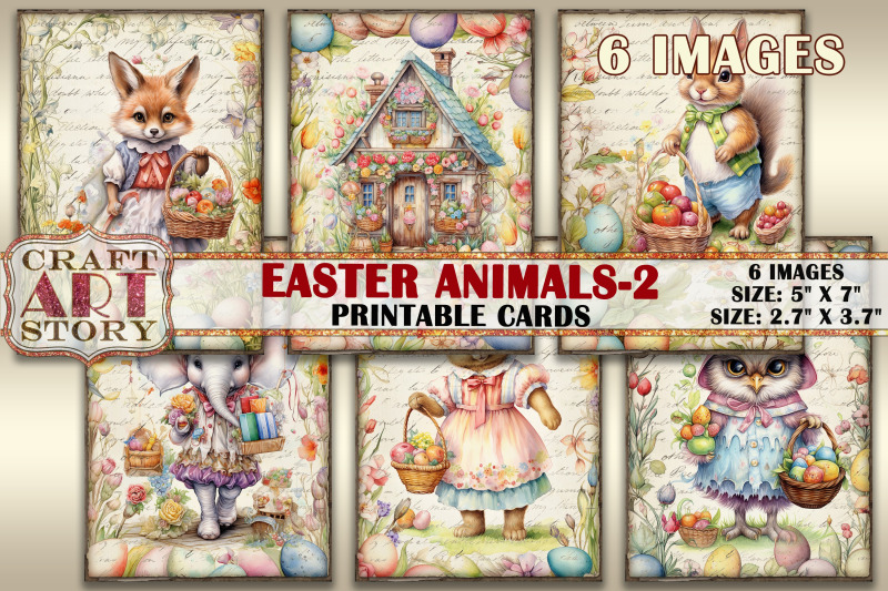 easter-animals-2-picture-collage-cards-atc-spring