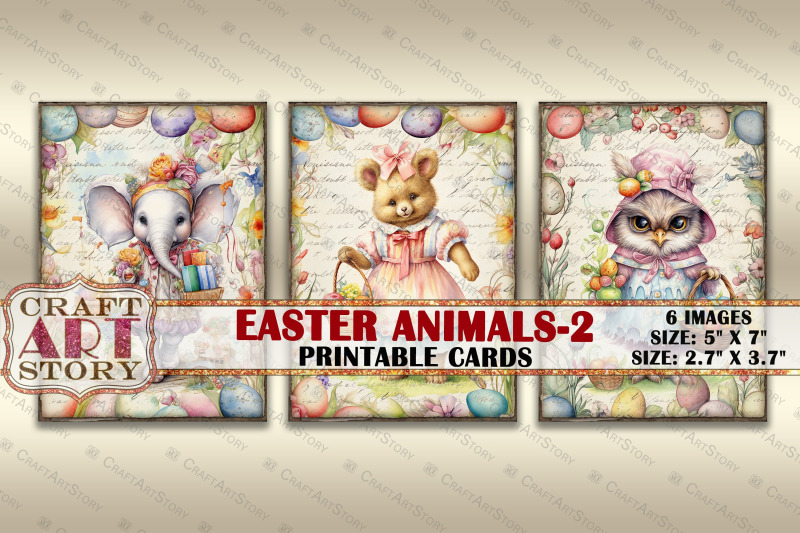 easter-animals-2-picture-collage-cards-atc-spring