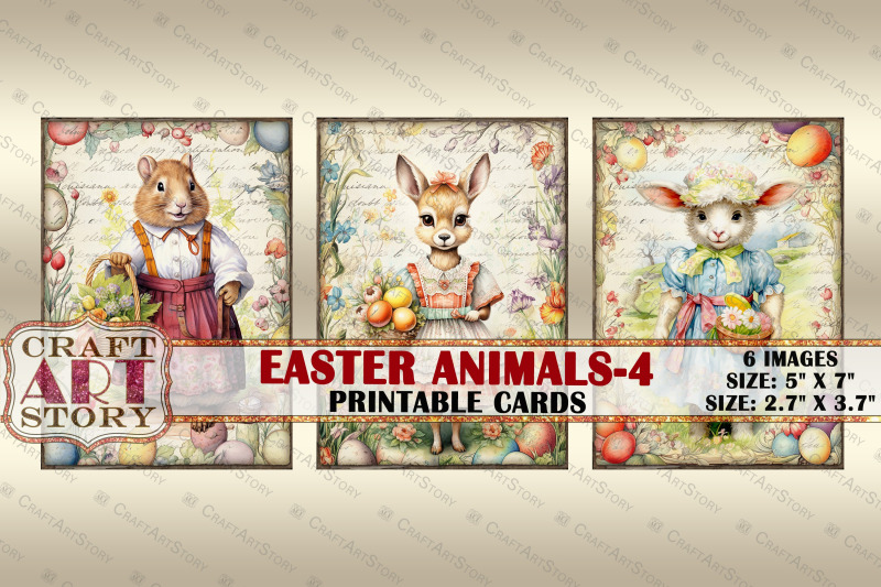 easter-animals-4-picture-collage-cards-atc-spring