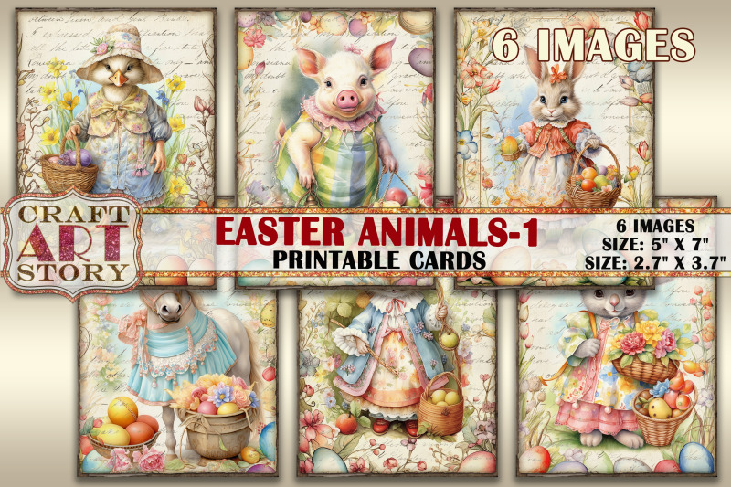 easter-animals-picture-collage-cards-atc-bundle