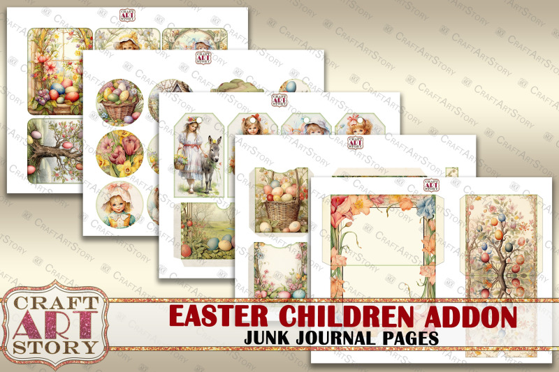 easter-children-junk-journal-kit-collage-pages-addon