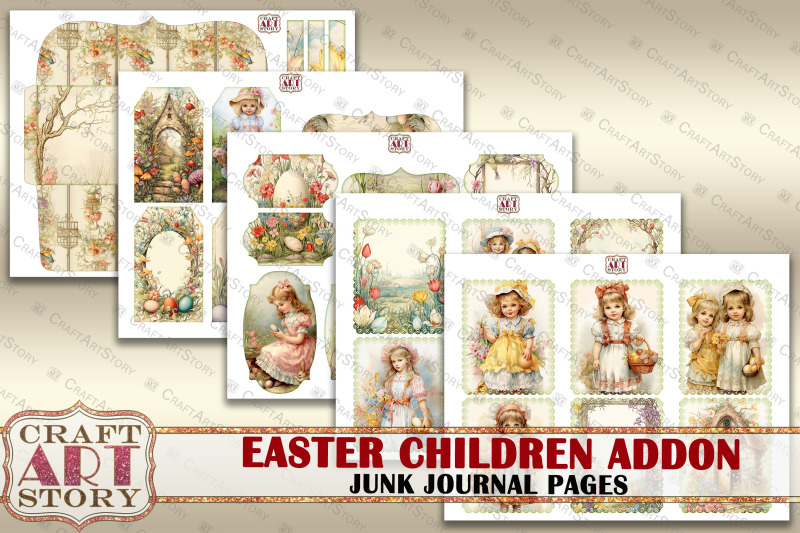 easter-children-junk-journal-kit-collage-pages-addon