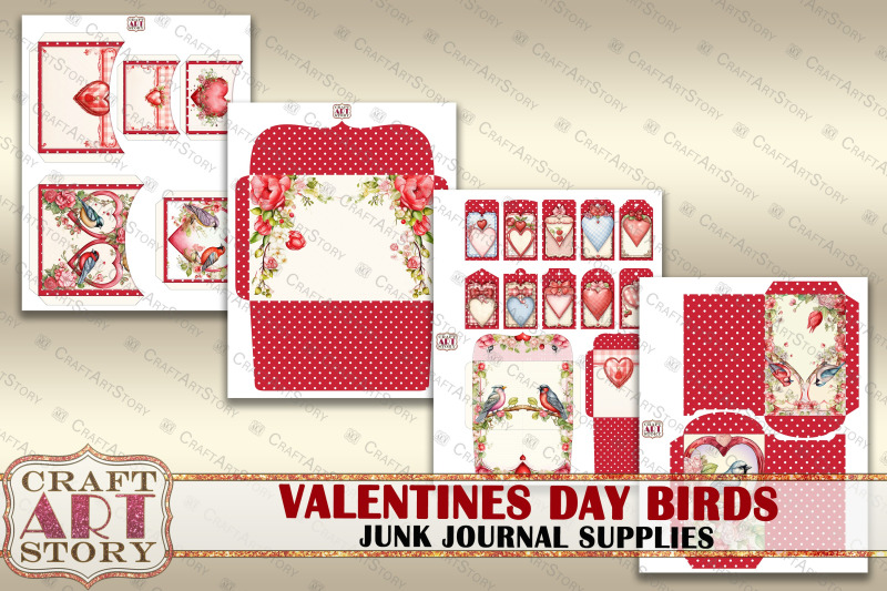 junk-journal-supplies-set-valentines-day-birds-kit-tags