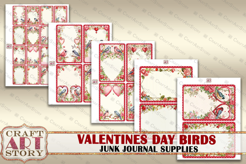 junk-journal-supplies-set-valentines-day-birds-kit-tags