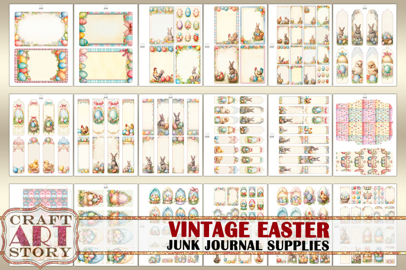 junk-journal-supplies-set-vintage-easter-kit-tags-labels