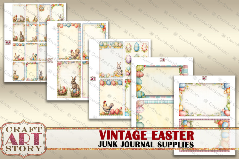 junk-journal-supplies-set-vintage-easter-kit-tags-labels