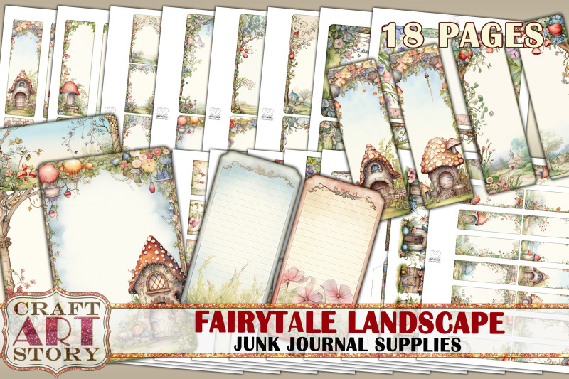 junk-journal-supplies-set-fairytale-landscape-kit-tags