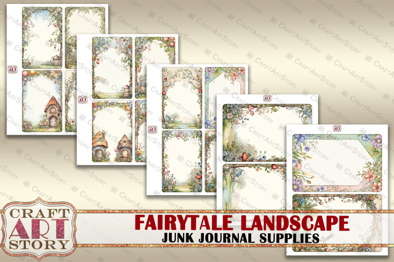 junk-journal-supplies-set-fairytale-landscape-kit-tags