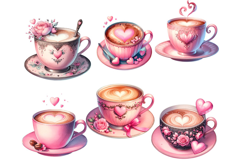 coffee-cups-clipart-set-with-pink-chocolate