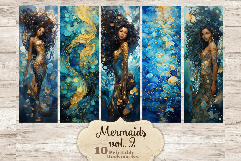 mermaids-black-bookmarks-mermaids-printable