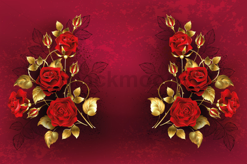 symmetrical-composition-of-red-roses